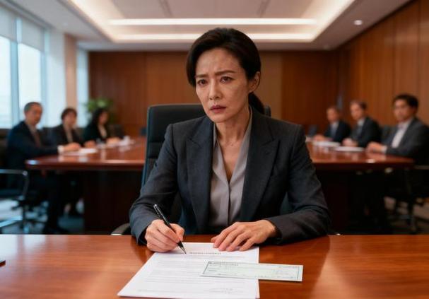 人事部经理的眼镜反射着冰冷的灯管白光